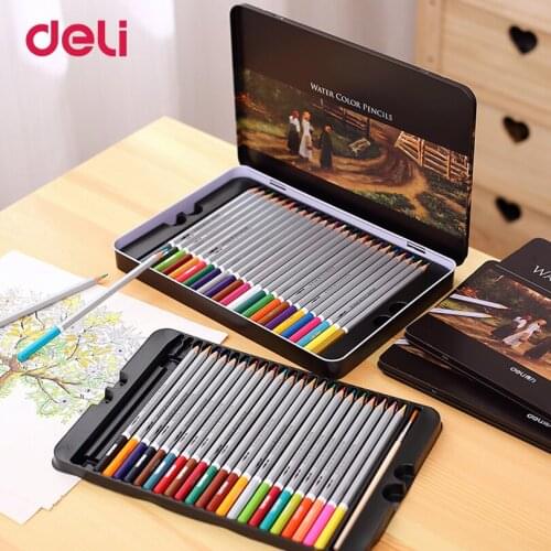 Deli Professional color Pencils Set for Drawing 36/48/72 Colors Painting Sketch Tin Box Art School artist Supplies colour pencil
