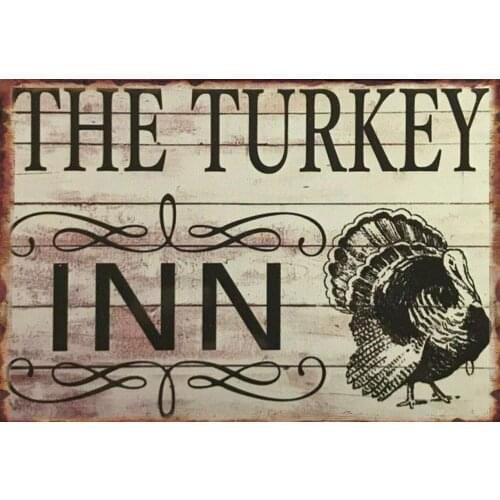 Turkey Inn Sign Wall Plaque Sign Coop Eggs Farm Country Poultry Metal Sign Novelty Home Bar Pub Man Cave Wall Metal