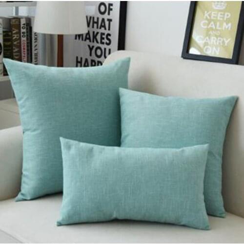 Decorative Throw Pillow Case Solid Double Side Polyester Orange Blue Black White Yellow Lumbar Cushion Cover For Car Sofa