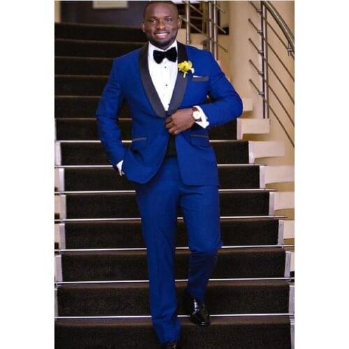 2017 Latest Coat Pant Designs Royal Blue Wedding Suits For Men Slim Fit Custom 3 Piece Tuxedo Prom Groom Suit Blazer Masculino