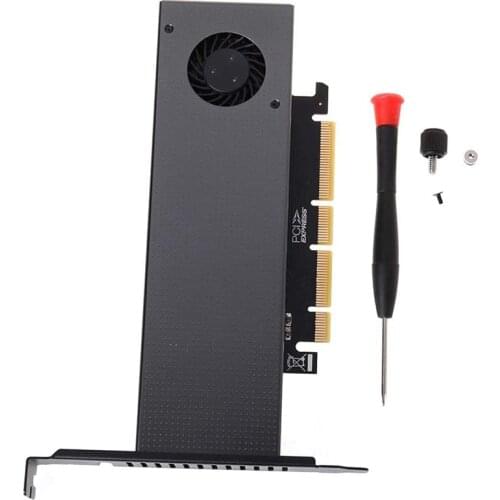 M.2 X16 to 4X NVME PCIE3.0 GEN3 RAID Card PCI-E VROC Card M.2 Adapter to PCIE3.0 M.3 Built-in Turbo Fan for Card