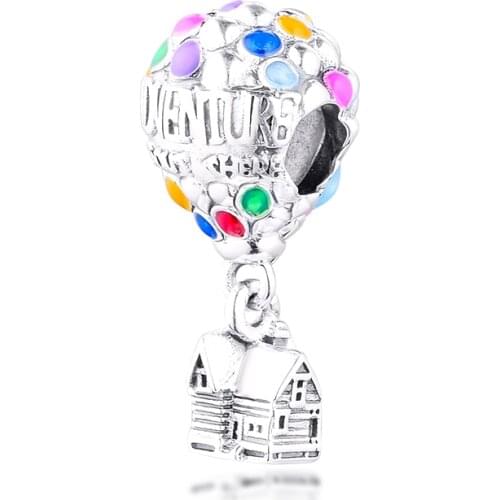 Fits For 925 Silver Bracelets Up House & Balloons Charm DIY Beads For Jewelry Making Summer Ocean Sterling Silver Charms