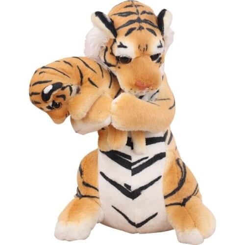 Dorimytrader 48cm Hot Big Soft Plush Simulated Animal Tiger Plush Doll 19'' Stuffed Cartoon Mom and Kids Tiger Toy Baby Gift