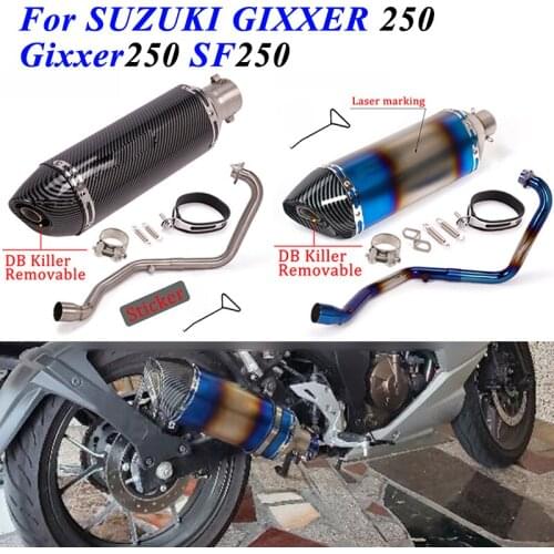Slip On For SUZUKI GIXXER 250 Gixxer250 SF250 Motorcycle Exhaust Middle Link Pipe Full System Muffler Escape Modified Front Tube