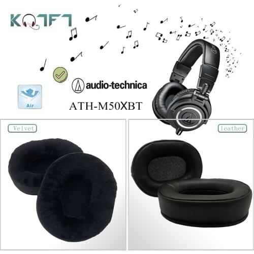 KQTFT 1 Pair of Velvet leather Replacement EarPads for Audio Technica ATH-M50xbt Headset Earmuff Cover Cushion Cups