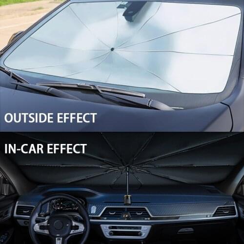 Car Windshield Sun Shade Heat Insulation Protection Auto Front Window UV Foldable Umbrella Interior Parasol Protector Accessorie