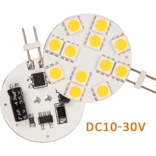 LED G4 dimmable bulb warm white and pure white 12 LED SMD5050 2W LED light G4 bulb 5years warranty