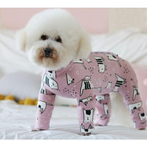 Cute Cartoon Print Pet Dogs Rompers Hoodie Spring New Sport Outerwear Dogs Clothes Poodle Chihuahua Puppy Dog Clothes Jumpsuits