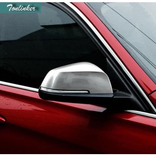 Tonlinker 2 PCS Car Style New DIY ABS Matt The Door Reverse Outside Mirrors Cover Case Stickers for Bmw 5 Series 5GT 7 Series