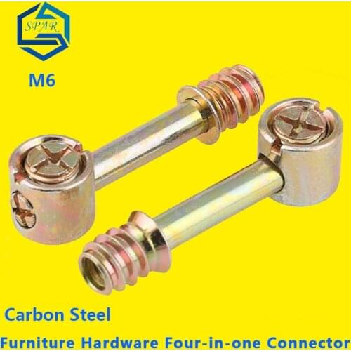 Thicken Four-in-one Connector Screw Wheel Eccentric Nut Assembly Wardrobe Bed Puzzle Furniture Hardware Accessories M6