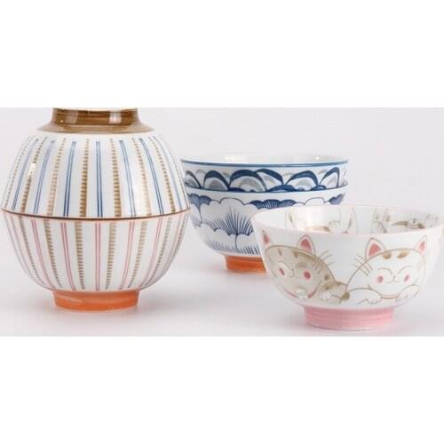 Japanese Dessert Bowl Kitchen Fruit Salad Round Modern Bowl Soup Rice Ceramic Gift Box Vajillas Restaurant Tableware ED50TW