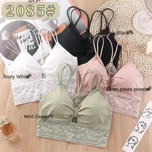 Womens Cotton Underwear Tube Tops Sexy Lace Top Fashion Push Up Comfort Bra Female Traceless Small Chest Sexy Lingerie