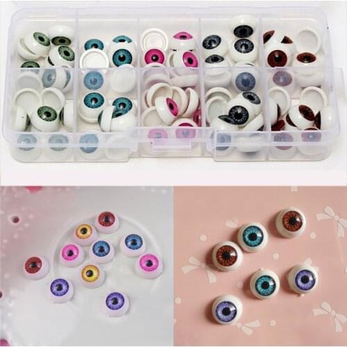 1 Pairs/Set Dia 12mm Doll Eyeballs colorful safe Half Round Acrylic Eyes for DIY Doll Bear Crafts