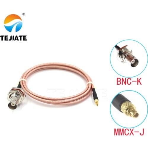 1PCS TEJIATE Adapter Cable BNC To MMCX Type BNCK Convert MMCXJ 8-90CM 1M 1.5M 2M Length Connector RG316 Wire