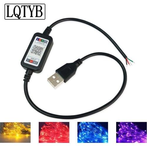 2pcs bluetooth music controller smart app copper wire light string USB bluetooth light strip with led light string controller