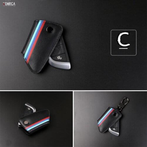2017 Leather key case for BMW e70 e71 e90 f10 f34 f30 x1 x3 x4 x5 x6 1 2 3 4 5 6 7 smart 3 button key cover box auto parts