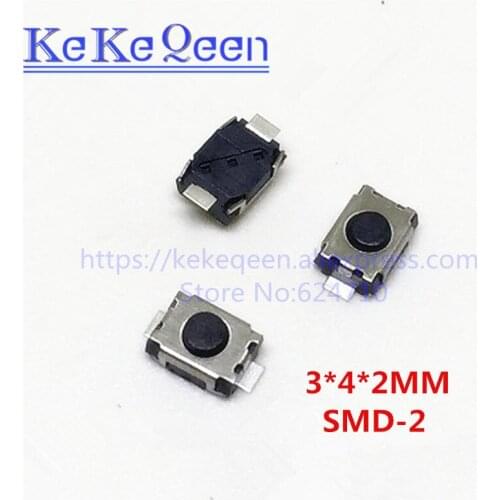 500pcs - 1000Pcs 3*4*2MM Tact Switch Turtle switch SMD 2-pin mini buttons micro switch 3x4x2MM 2H Power switch