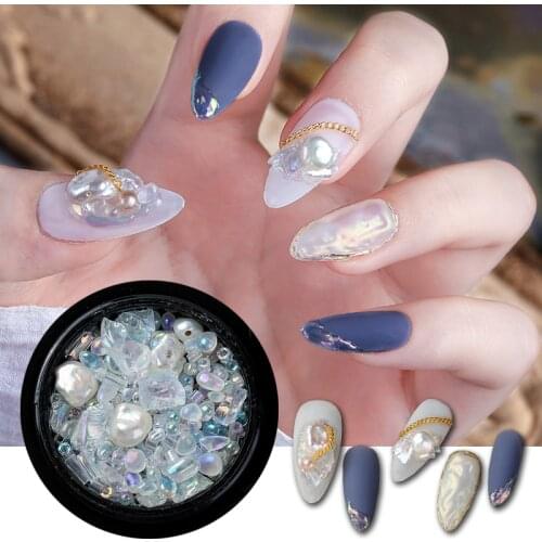 Baroque Style Nail Art Pearl for Decoration Holographic Irregular Rhinestones Crystal Gems Mixed Design Glitter Tools