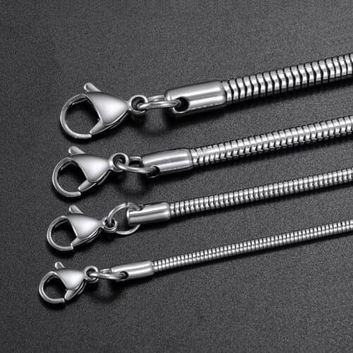 TJP Fashion snake chain 18-32 inches Silver Color Stainless Steel Snake Chain Pendant Necklace Jewelry Wholesale