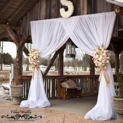 Pure White Chiffon Backdrop For Wedding Decoration Wedding Backdrop Party Curtain for Out Door decor