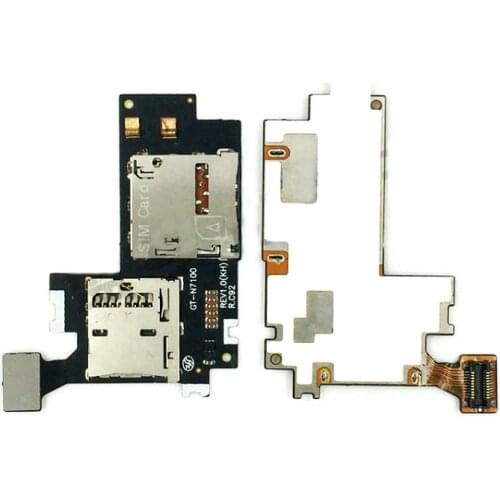 For Samsung Galaxy Note 2 N7100 Sim Card Holder Micro SD Memory Socket Slot Tray Flex Cable Repair Parts