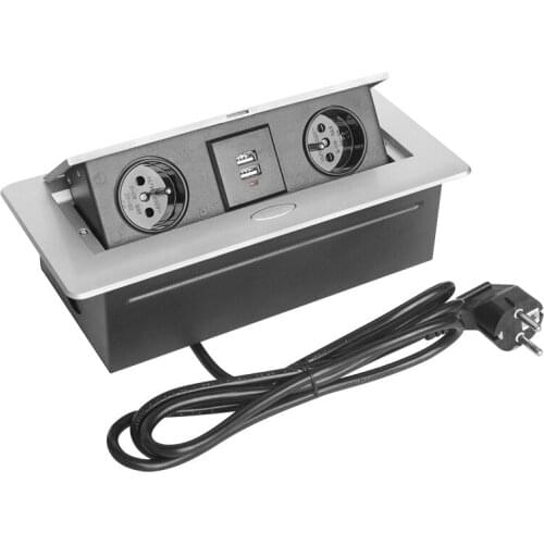 European French power desktop socket pop-up desktop socket office desktop wire box French desktop socket