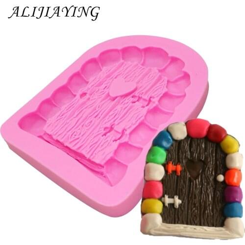 Stone Door Shape Silicone Cake Mold Bakeware For Chocolate Clay Fondant Cake Decorating Tools dessert decorator D0632
