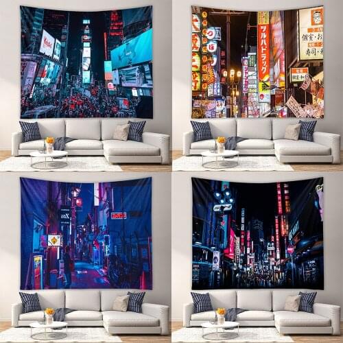 Punk Cityscape Stapestry,Hanging Polyester Background Blanket,Bohemia Home Decor,Beach Shawl,28-90 Inch