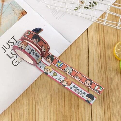 Haikyuu High School Volleyball Anime Washi Tape Diy Scrapbooking Crafts Adhesive Paper Masking Tape Printed Pattern Sticker