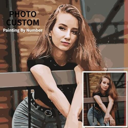 HUACAN Personality Photo Customized DIY Painting By Numbers Picture Drawing Coloring By Numbers Acrylic For Adult Frameless