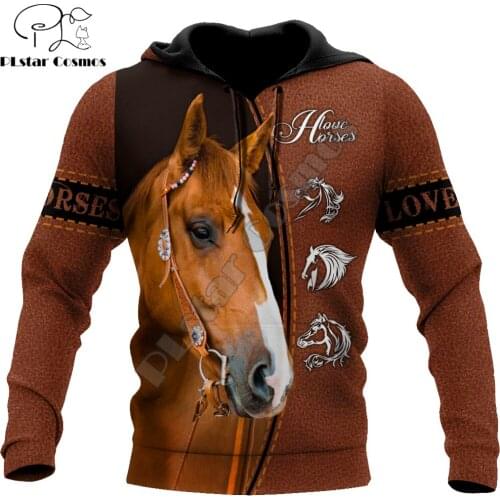 Beautiful Horse Animal 3D Printed Autumn Men Hoodies Unisex Casual Pullover Zip Hoodie Streetwear sudadera hombre DW0549