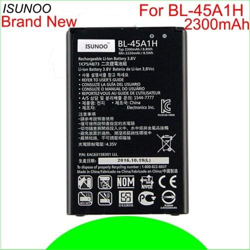 ISUNOO 10pcs/lot 2300mAh BL-45A1H Battery For LG K10 F670L F670K F670S LTE Q10 K420 Batterij Batterja Batterie