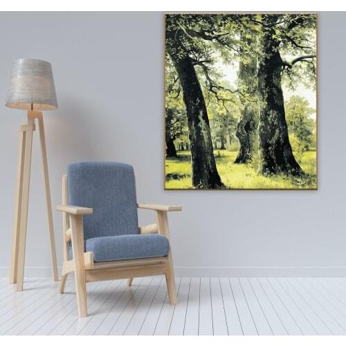 Painting By Numbers Ancient Trees Old Tree Creek Scenery Pictures On Wall Loft Acrylic Paints Decorative Canvas Paintings Gift