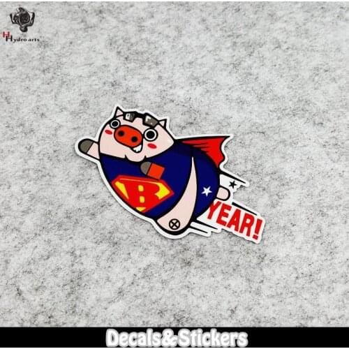 NO.LN012 Cartoon Cute Flying Pig Car Sticker MOTO GP Reflective Stickers Decals Racing Stickers Motorcycle Trunk
