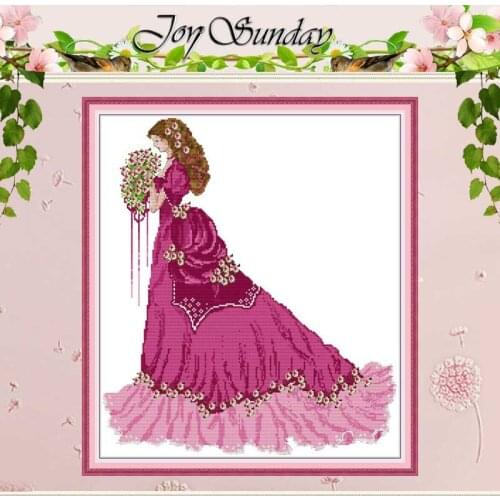 The Bride In Red Counted Cross Stitch 11CT 14CT Cross Stitch Sets wholesale Chinese Cross-stitch Kits Embroidery Needlework