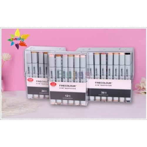 FINECOLOUR Marker 1/2/3/4 generation soft head skin color suit 12 / 24 / 36 color set Alcohol marker Cartoon character design