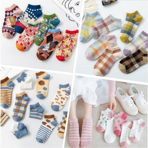 2021 s New socks womens socks girls socks shallow mouth cotton socks Lolita short net red cat Japanese illustration