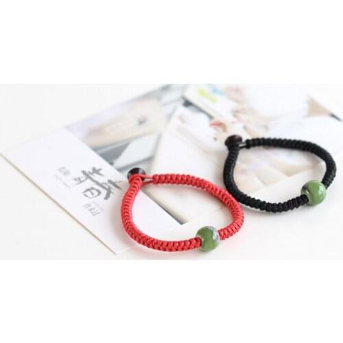 Original Handcrafted Simple Ceramic Bracelet Fashion Charm Red and Balck Rope Bracelet Bangles for Woman Man Jewelry Hot