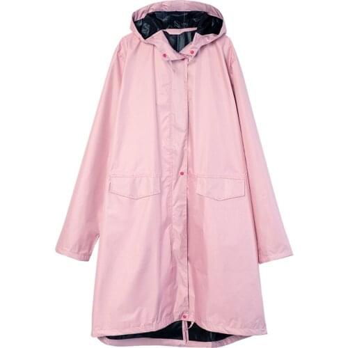 Fashion little fresh trend pink raincoat long raincoat mens and womens raincoat travel sunscreen windbreaker