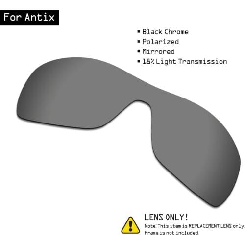 SmartVLT Polarized Sunglasses Replacement Lenses for Oakley Antix - Black Chrome