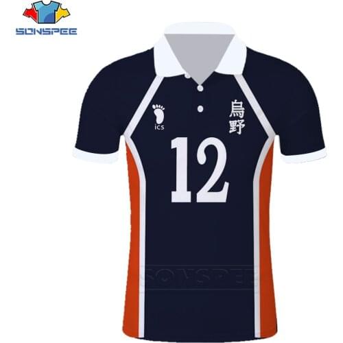 Casual Mens Short Sleeve Anime Haikyuu!! Yuno High School Volleyball Team Mens POLO Shirt Fashion High Quality POLO Shirt
