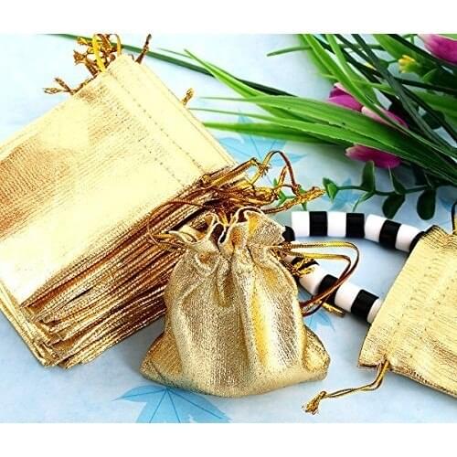 Enlightened Decor Yellow Satin 15cm x 17cm 50 Pcs Pouch (Aydındecor)