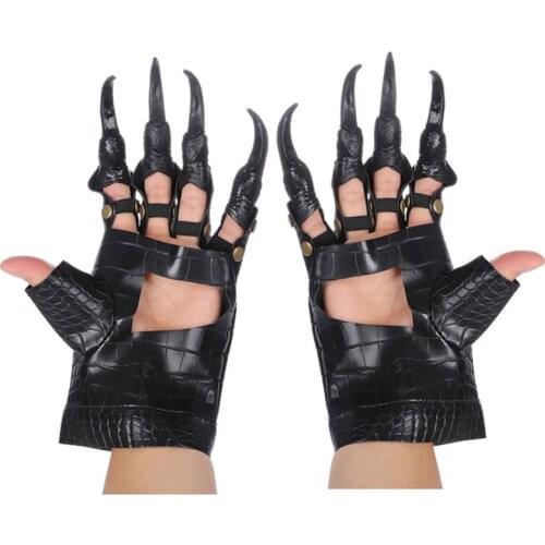 Halloween Carnival Party Props Devil Vampire Demon Zombie Long Nail Gloves Men Scary Cosplay Armor Dragon Claw Cover Accessories