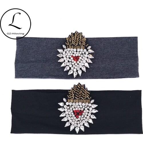 GZhilovingl Luxury Ladies Pineapple Rhinestones Headbands Casual Yoga Headwear Soft Cotton Hair Band Accessories For Women Gift