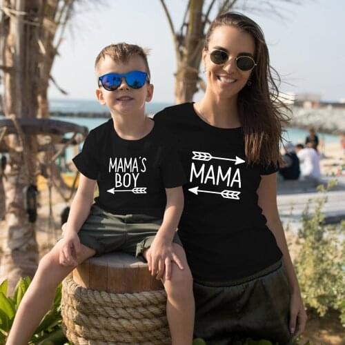 1pcs Mommy & Me Shirts Mama and Mamas Boy Mom and Son Shirts Mamas Boy Mama with Arrows Mom of Boys Boy Mom