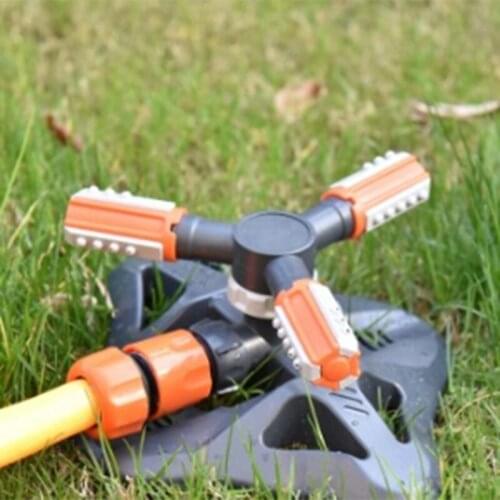 Garden Sprinkler Head 3 Arm 360° Nozzle Automatic Rotation Lawn Field Sprinkler Irrigation System For Outdoor Garden Watering
