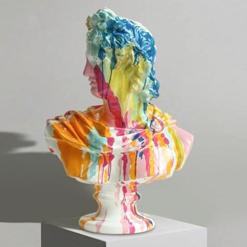 European Style Home Decoration Sculpture Figure Ornament David Statue Apollo Abstract Art Large Desktop Decoration Resin Statue