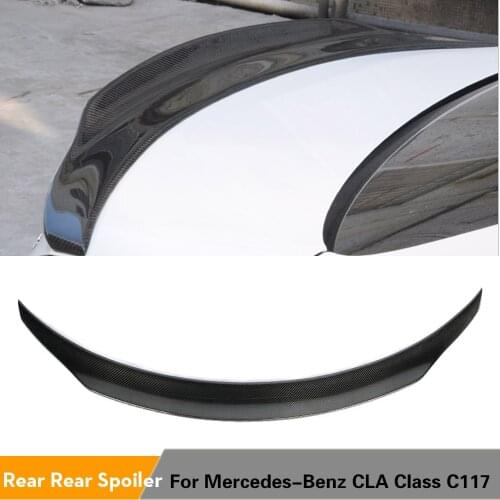 Rear Spoiler for Mercedes-Benz CLA Class C117 Sedan 2013 - 2019 Carbon Fiber Rear Trunk Boot Lip Wing Spoiler