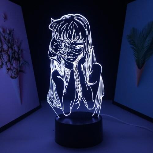 3D LED Lamp Mystery Girl Anime Figure Home Bedroom Taable Decoration Night Light for Couple Childrens Festival Birthday Gifts