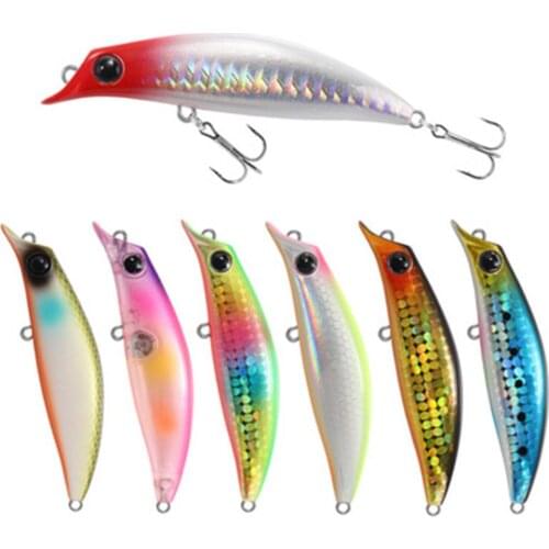 Outdoor Multicolor Long Casting Lure 75mm 8g Sinking Wobblers Artificial Bait Winter Fishing Minnow Baits Fish Hooks